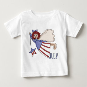 T-shirt Pour Bébé Conception patriotique d'été d'ange de juillet