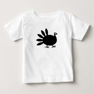 T-shirt Pour Bébé Conception simple de Thanksgiving de dinde noire