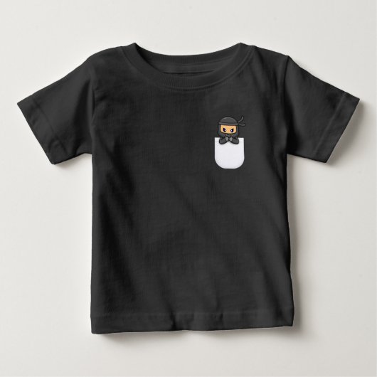 T-shirt Pour Bébé Conception vectorielle Ninja I de poche mignonne (Devant)