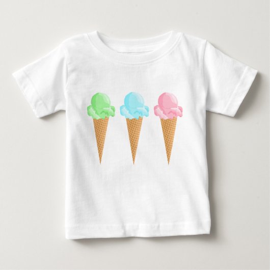 T-shirt Pour Bébé Cônes de crème glacée mignonne (Devant)