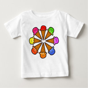 T-shirt Pour Bébé Cônes de crème glacée multicolore no 3
