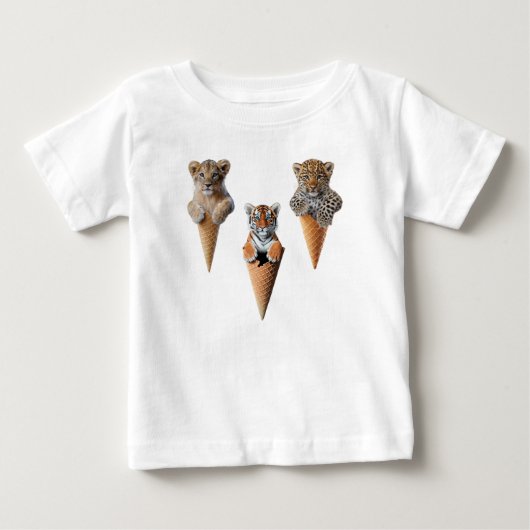 T-shirt Pour Bébé Cônes de gros chat mignon (Devant)