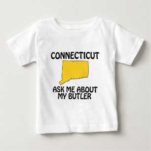 T-shirt Pour Bébé Connecticut - Demandez-moi à propos de mon majordo