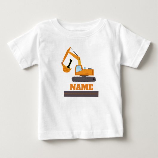T-shirt Pour Bébé construction 1er anniversaire - personnalisation d (Devant)