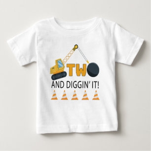 T-shirt Pour Bébé Construction Anniversaire Deux & Chiffre It T-Shir