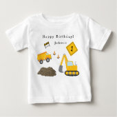 T-shirt Pour Bébé Construction Joyeuse Birthday (Devant)