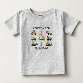 T-shirt Pour Bébé Construction Obtenu avec des camions et des véhicu