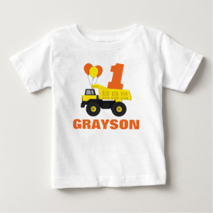 T-shirt Pour Bébé Construction Première tenue d'anniversaire, T-shir