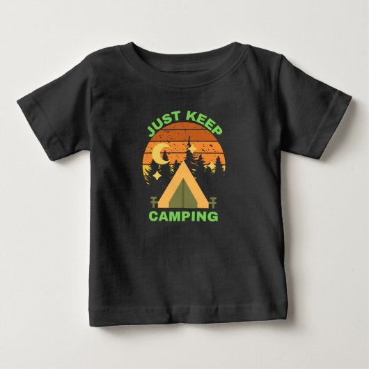 T-SHIRT POUR BÉBÉ CONTINUEZ À CAMPER (Devant)