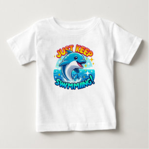 T-shirt Pour Bébé Continuez À Nager Dauphin