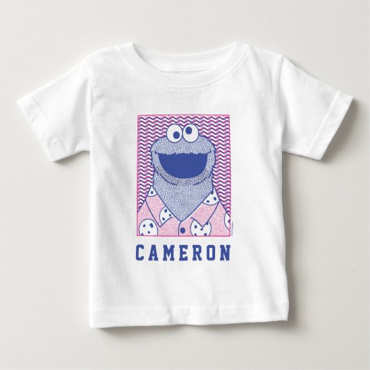 T-shirt Pour Bébé Cookie Monster | Cookie Bouton Bas (Devant)