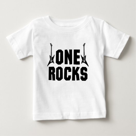 T-shirt Pour Bébé Cool 1er Anniversaire Un Rocks Rock n Roll (Devant)