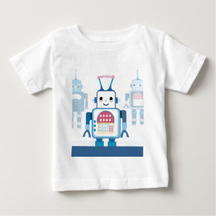 T-shirt Pour Bébé Cool Blue Robot Cadeaux Nouveautés