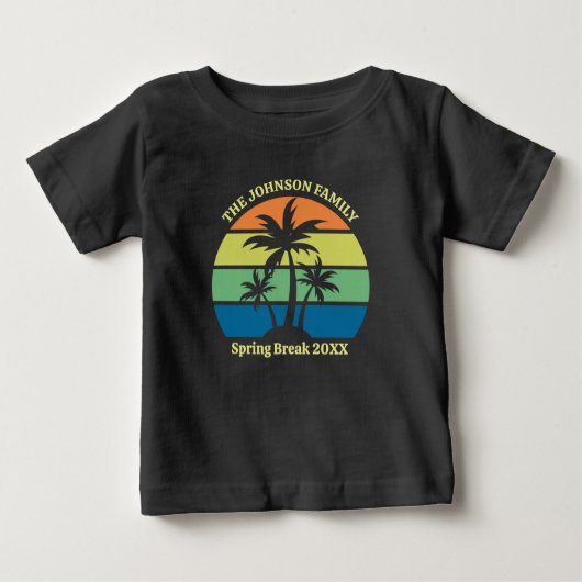 T-shirt Pour Bébé Cool Custom Tropical Beach Trip Palm Trees (Devant)