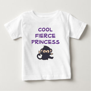 T-shirt Pour Bébé Cool Fierce Princess Funny Cute Ninja Singe