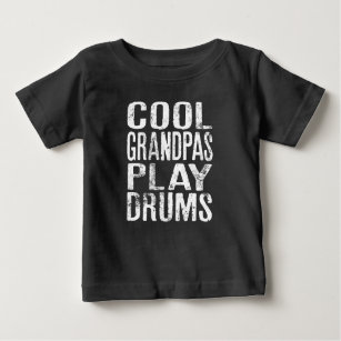 T-shirt Pour Bébé Cool Grandpas Jouer Des Tambours Drôle Pour Le Bat