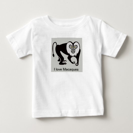 T-shirt Pour Bébé Cool J'aime MACAQUES - Danger animal graphique (Devant)