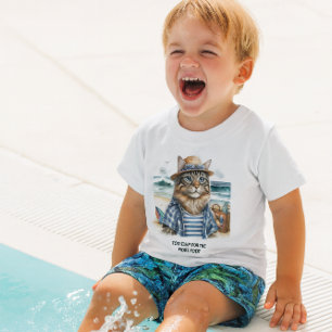 T-shirt Pour Bébé Cool Kitty Chat à la plage