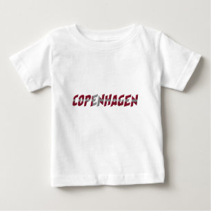 T-shirt Pour Bébé Copenhague Danemark Drapeau Danois Typographie