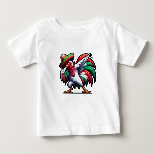 T-shirt Pour Bébé Coq Cinco de Mayo (Devant)