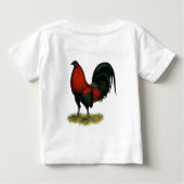 T-shirt Pour Bébé Coq Rouge Noir BB Américain (Dos)