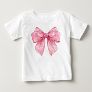 T-shirt Pour Bébé Coquette noeud pois