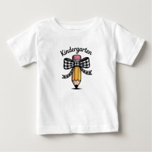 T-shirt Pour Bébé Coquette Pencil Bow Kindergarten Teacher School