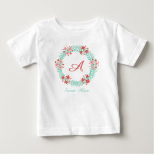 T-shirt Pour Bébé Corail floral wreath design