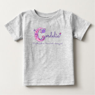 T-shirt Pour Bébé Cordelia filles nom et sens C monogramme chemise