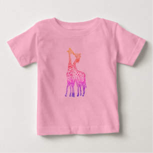 T-shirt Pour Bébé Costume bébé Tutu, Beauté rose Giraffes Art