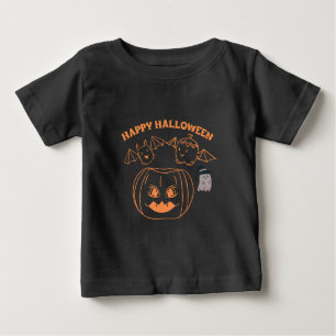 T-shirt Pour Bébé Costume de femme Happy Halloween Vêtements Noir