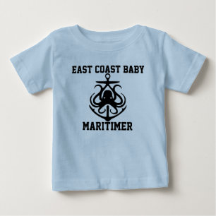 T-shirt Pour Bébé Côte Est Martimer ancre pieuvre chemise bébé