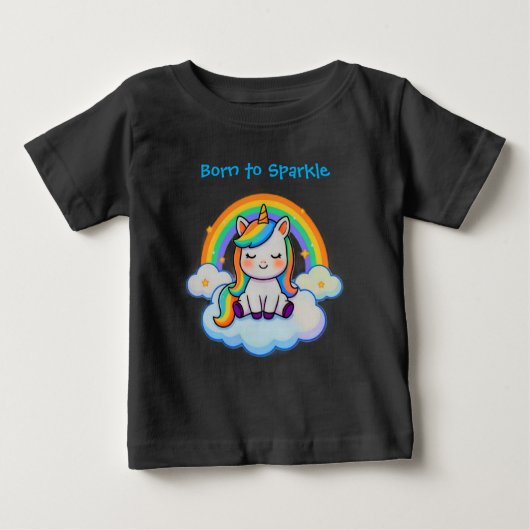 T-shirt Pour Bébé Coton Tee - Licorne Branchée (Devant)