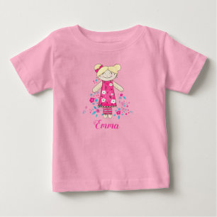 T-shirt Pour Bébé Couleur d'eau de poupée douce personnalisable