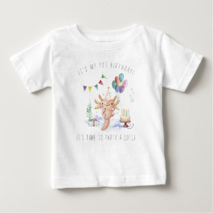 T-shirt Pour Bébé Couleur d'eau douce Axolotl fête d'anniversaire