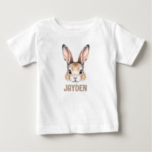 T-shirt Pour Bébé Couleur d'eau personnalisée lapin visage mignon la