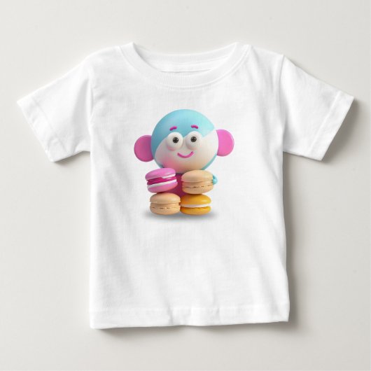 T-shirt Pour Bébé Couleur mignonne Macaron Vêtements de bébé (Devant)
