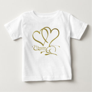 T-shirt Pour Bébé Couleurs de fond modifiables Forever Hearts Gold