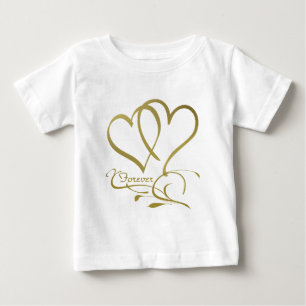 T-shirt Pour Bébé Couleurs de fond modifiables Forever Hearts Gold