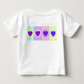 T-shirt Pour Bébé Couleurs pastel & coeurs violets battre (Dos)