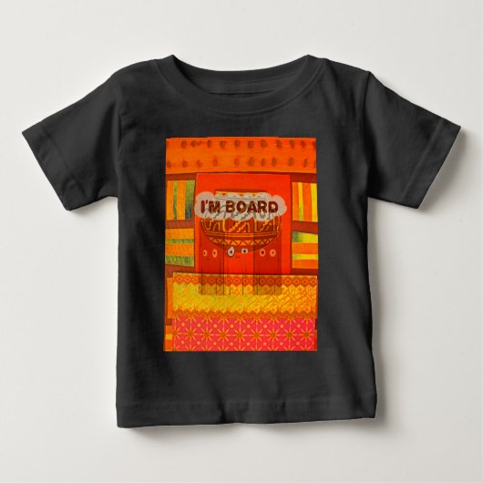 T-shirt Pour Bébé Couleurs traditionnelles d'Afrique rouge dorée Imp (Devant)