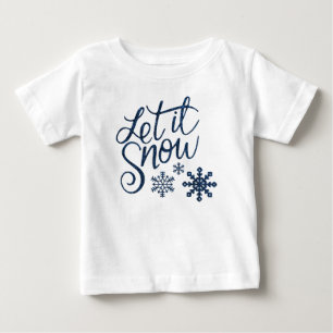 T-shirt Pour Bébé Coup de neige à Noël avec des flocons de neige b