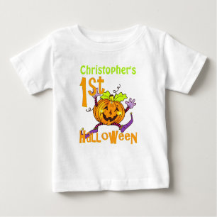 T-shirt Pour Bébé Coupe 1er Citrouille Halloween personnalisée