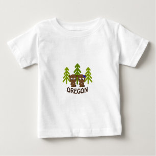 T-shirt Pour Bébé Couple de castor mignon - Oregon