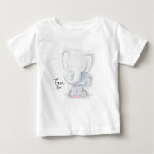 T-shirt Pour Bébé Couples mignons d'éléphant (Devant)