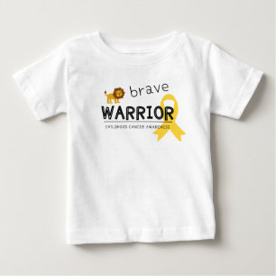 T-shirt Pour Bébé courageux guerrier lion cancer enfant bébé T-shirt