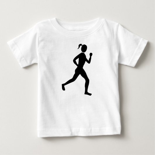 T-shirt Pour Bébé Coureur (Femme) - Noir (Devant)
