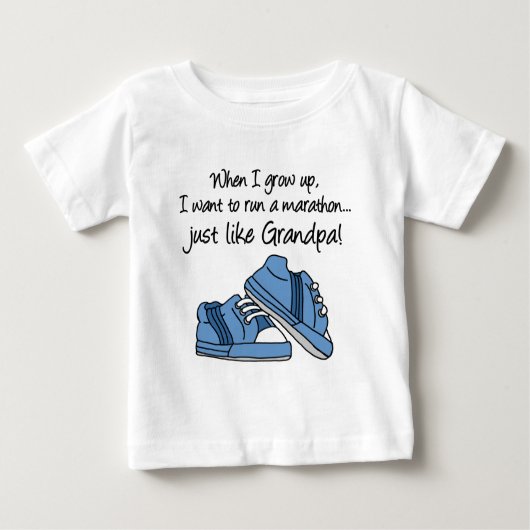 T-shirt Pour Bébé Courez le marathon juste comme mon grand-papa (Devant)