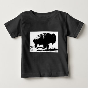 T-shirt Pour Bébé Courir Buffalo Bison Pop Art