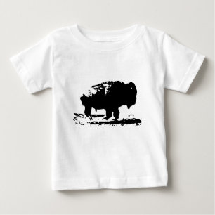 T-shirt Pour Bébé Courir Buffalo Bison Pop Art